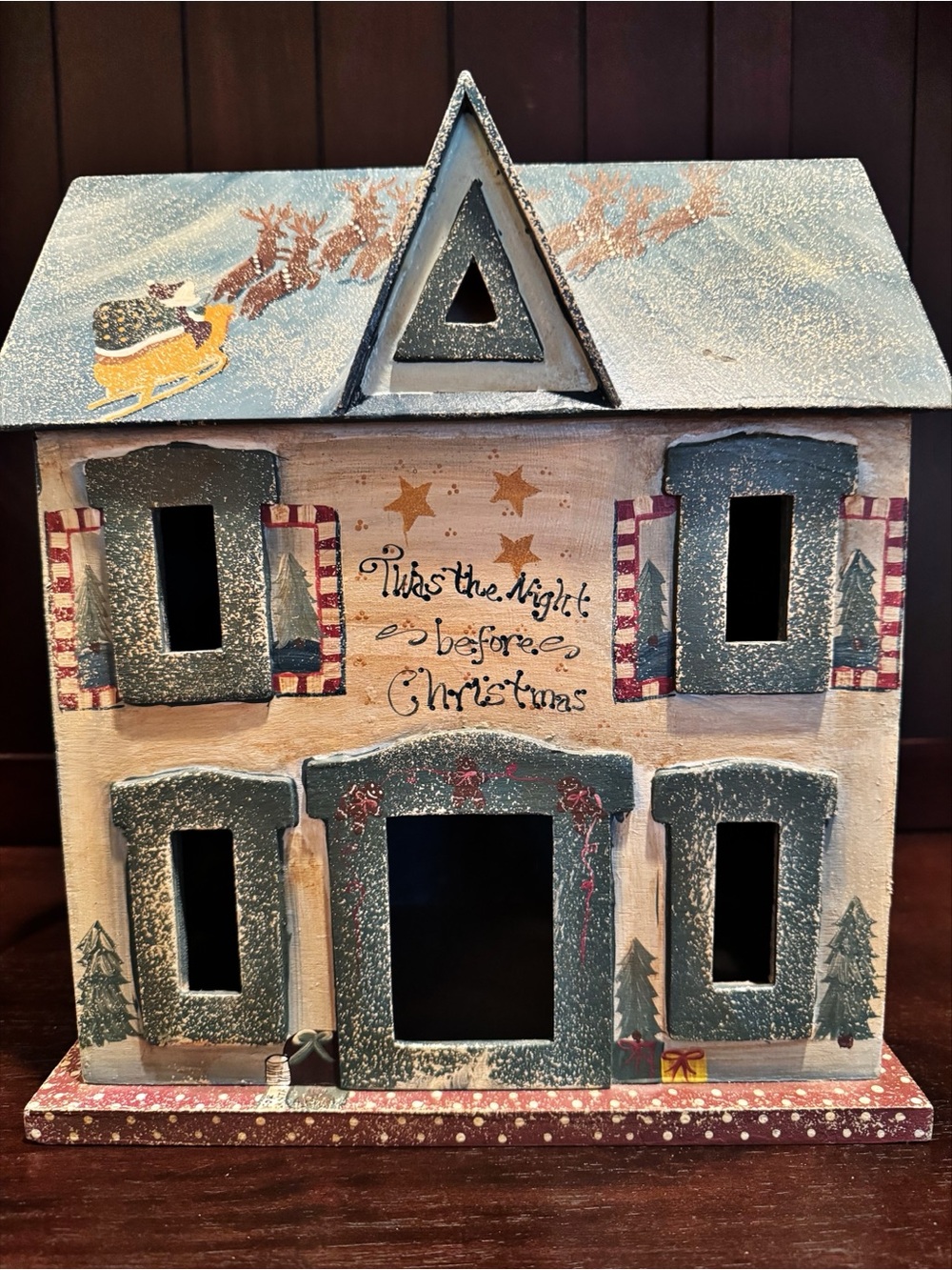Vintage Christmas House Decor Twas the Night Before Christmas Holiday Village